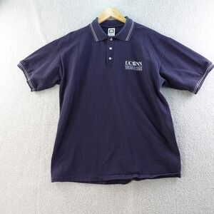 Vintage UCONN‎ Huskies Cotton Deluxe Polo Shirt Mens L College NCAA Blue